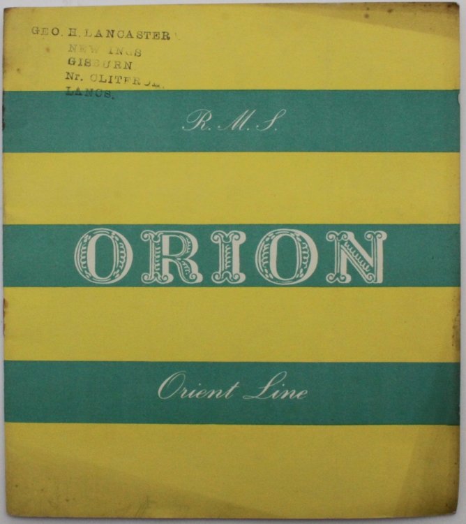 R.M.S. Orion.