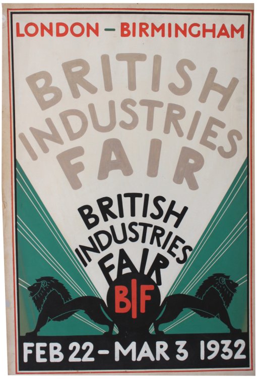 [Original Artwork for Unpublished Poster] British Industries Fair. [version 1, two lions.]