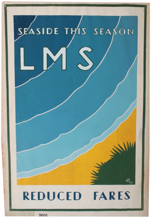 [Original Artwork for Unpublished Poster] LMS Railways, Reduced Fares - Seaside This Season.