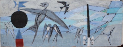 Migrating Birds Pause in Italy. [Original artwork]