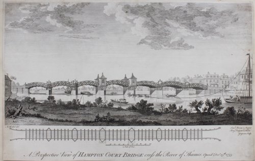 A Perspective View of Hampton Court Bridge Cross the River Thames. Open&rsquo;d Decr. 13th 1753.
