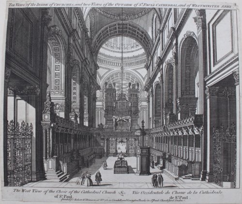 The West View of the Choir of the Cathedral Church of St. Paul.
