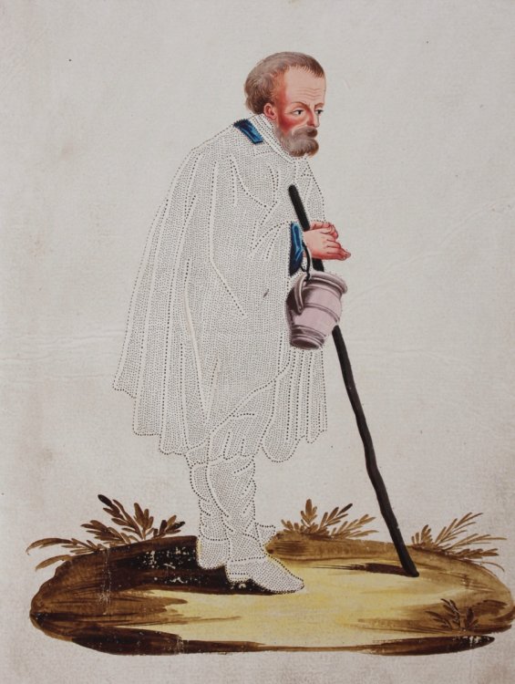 Old Man with a Stick and Jug.