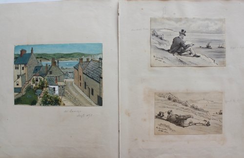 Gentlemen&rsquo;s Holiday. Original monochrome watercolours, etc.