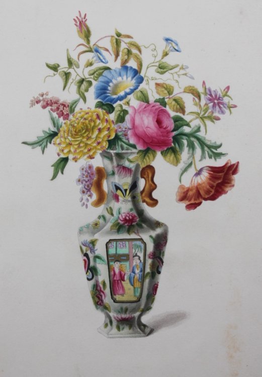 Oriental Vase with Flowers.
