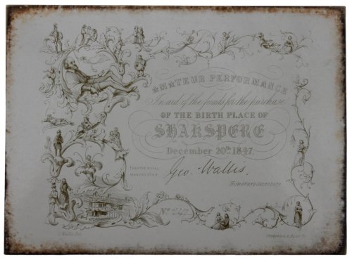 [Admission Ticket] Amateur Performance in aid of the funds for the purchase of the Birthplace of Shakespeare December 20th 1847.