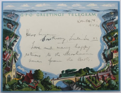 Telegram designed by Alan Sorrell.