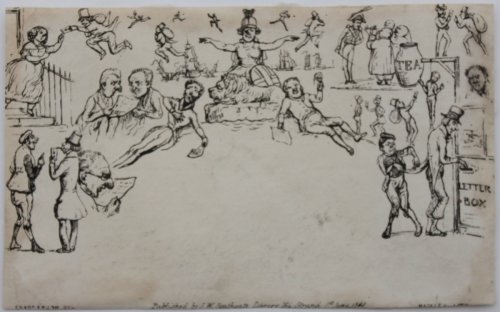 Letter Sheet, cover only, Mulready caricature, by Frederick Froom.