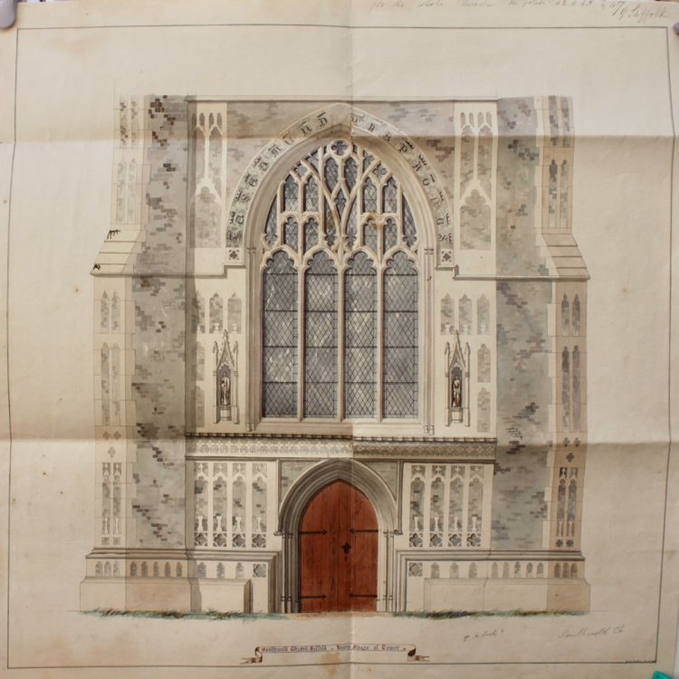 Southwold Church, Suffolk. Lower Stages of Tower. [Watercolour]