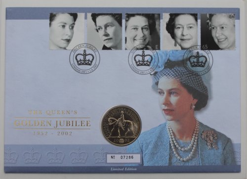 The Queen’s Golden Jubilee 1952 - 2002 Five Pound Coin.