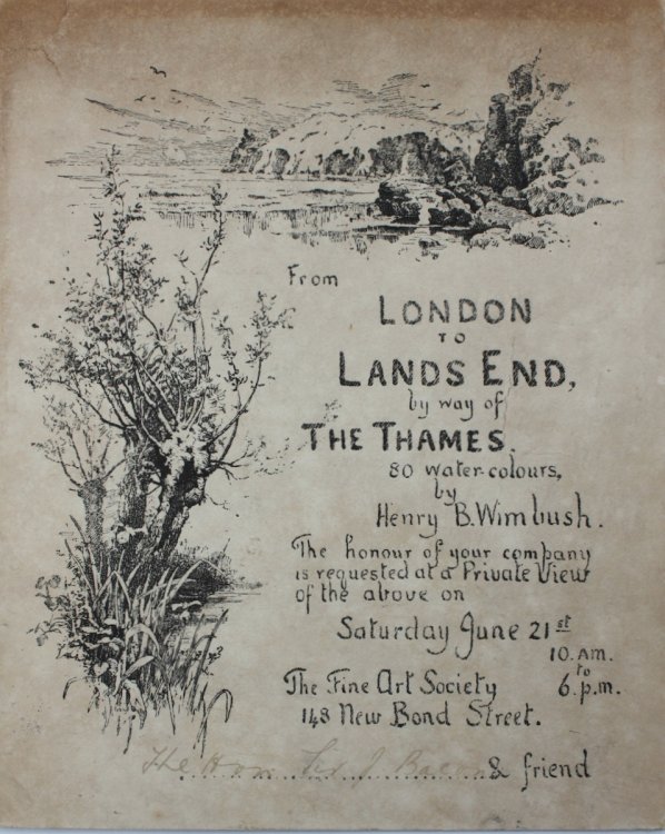 From London to Land’s End by Way of the Thames. 80 Watercolours.Saturday June 21st.