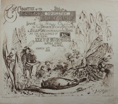 The Committee of the Sweny Mahlstick Relief Fund Invite Sir James Bacon to the Private View of Pictures & Sculptures Contributed to the Fund.