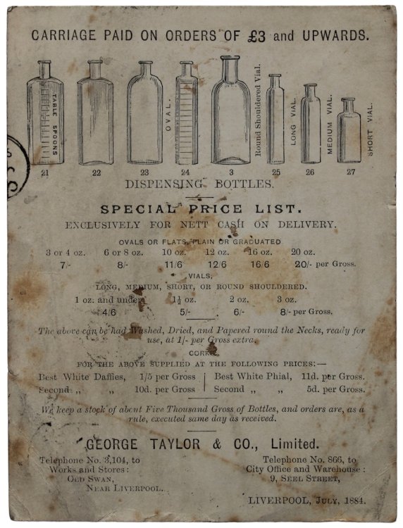 Dispensing Bottles. Special Price List.