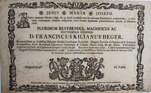 In Memoriam for Francis Heger.