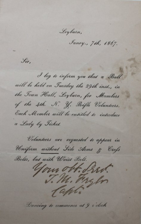4th, Company. Invitation to a Ball.