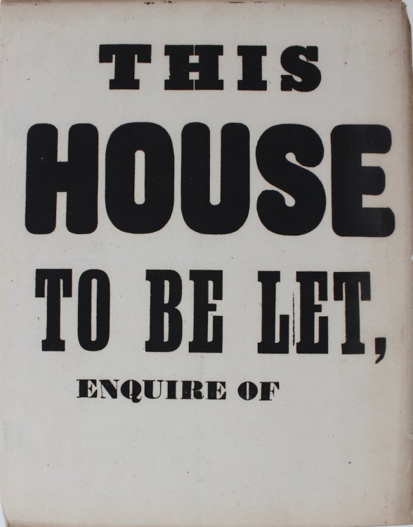 This House to be Let, Enquire of
