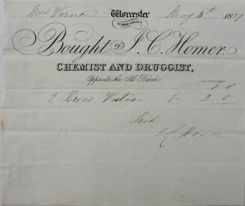 J.C. Homer, Chemist and Druggist.