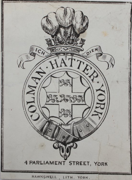 Colman, Hatter, York.