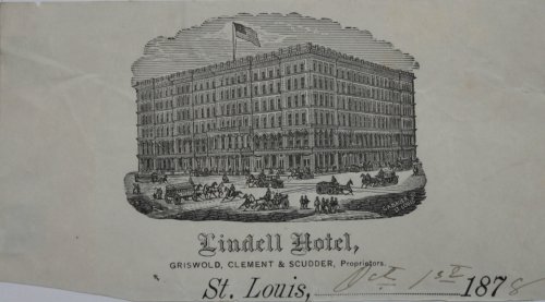Lindell Hotel, Griswold, Clement & Scudder, Proprietors.