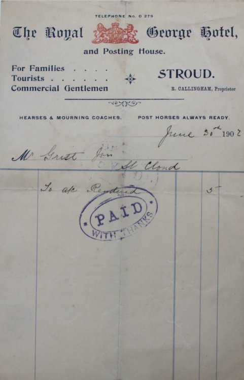 The Royal George Hotel. R. Callingham, proprietor.