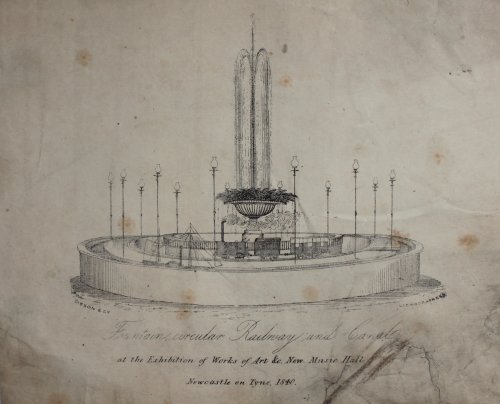 Fountain, Circular Railway and Canal at the Exhibition of Works of Art &c. New Music Hall.