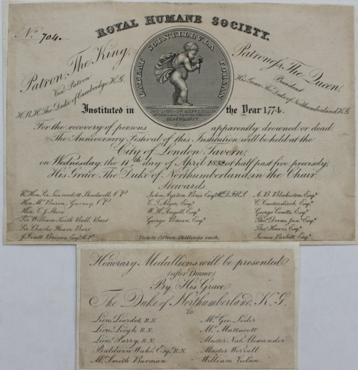 The Anniversary Festival Dinner [ticket] [with] Honorary Medals Will be Presented After Dinner.to.