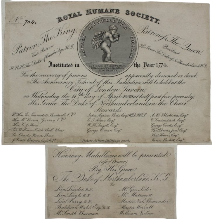 The Anniversary Festival Dinner [ticket] [with] Honorary Medals Will be Presented After Dinner.to.