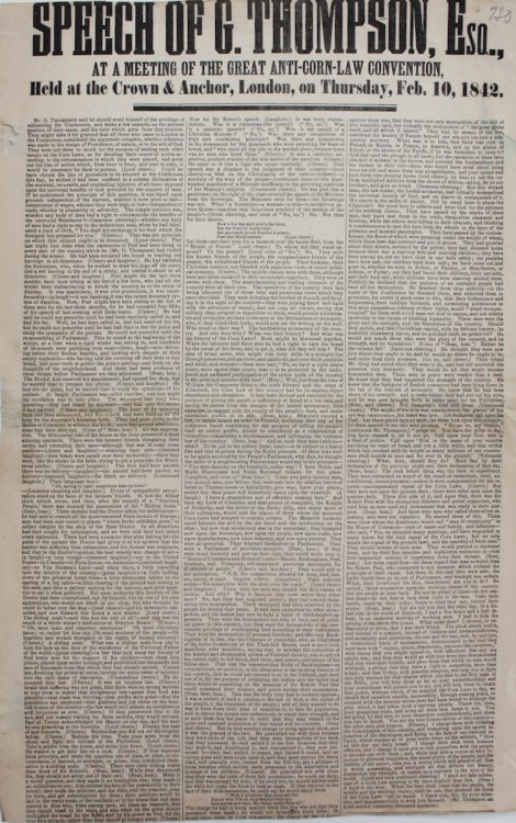 Speech of G. Thompson, Esq., at a Meeting of the Great Anti Corn Law Convention, Held at the Crown & Anchor, London, on Thursday, Feb. 10, 1842.