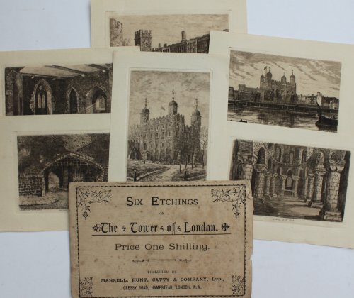 Six Etchings of the Tower of London.