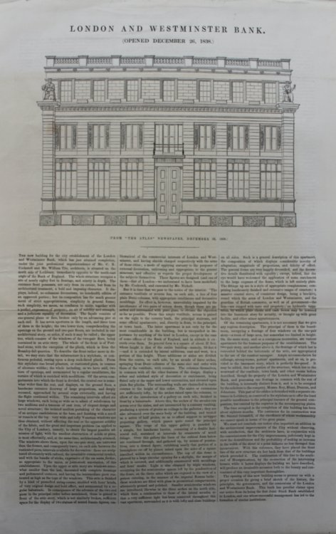 Opened December 26, 1838. (From “The Atlas” Newspaper, December 29, 1838)