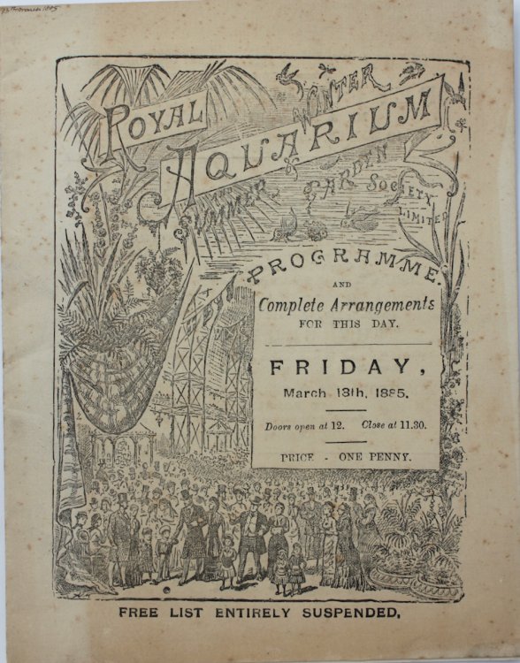 Programme and Complete Arrangements for the Day. Friday, March 13th, 1885.