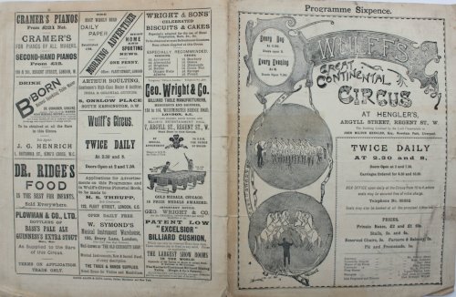 Programme. At Hengler&rsquo;s, Argyll Street, Regent Street.