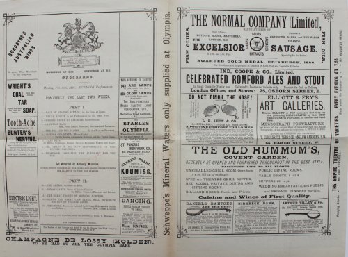 Programme of the Paris Hippodrome. Season 1887 - 1888. Monday, Feb. 20th, 1888 - Evening Performance. Positively the Las Two Weeks.