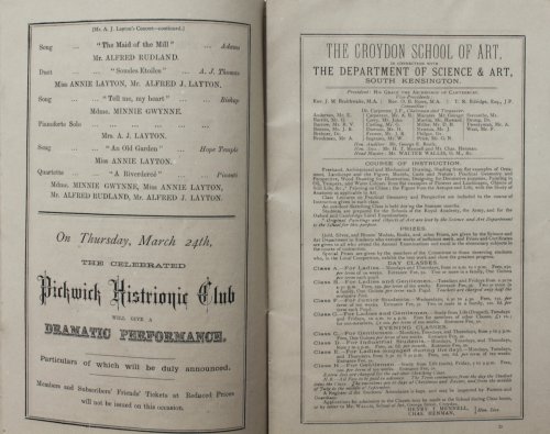 Winter Course of Lectures and Entertainments. January to March, 1887.