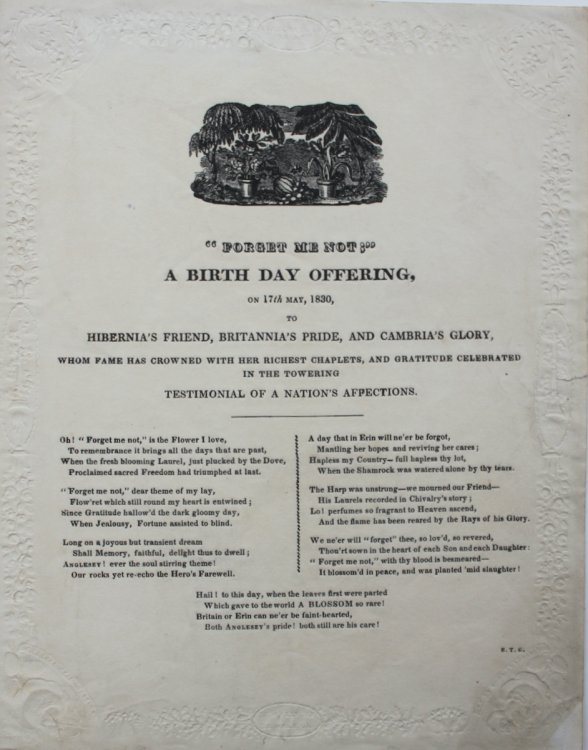 “Forget Me Not;” a Birth Day Offering, on 17th May, 1830.by E.T.G.