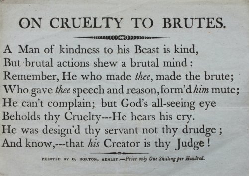On Cruelty to Brutes. [poem]