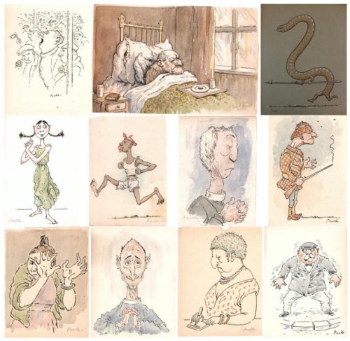 11 Original Drawings from More Prayers and Graces by Allan M. Laing.