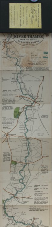 The Oarsman’s and Angler’s Map of the River Thames, From The Source to London Bridge. Scale One Inch to a Mile. With Notes on Punting.