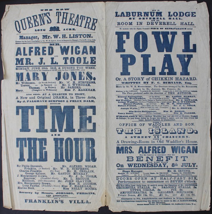 A New Comedietta, called Mary Jones [and] Time and the Hour [and] Fowl Play.