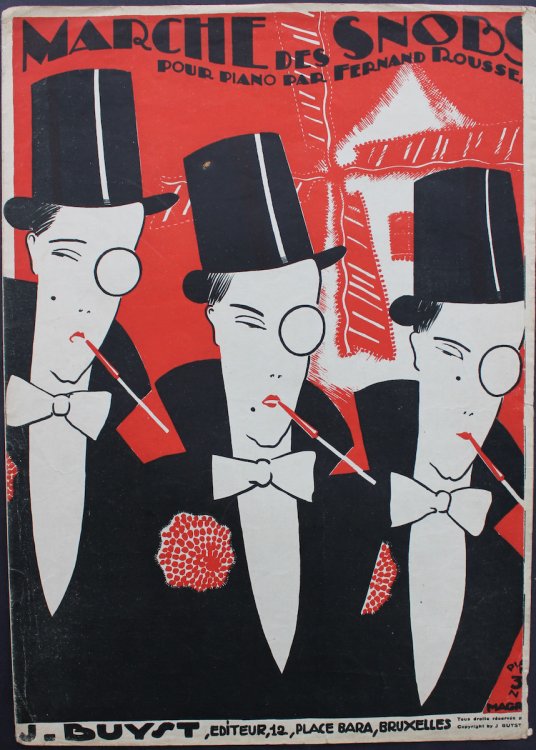 [Sheet Music Cover] Marche des Snobs, pour piano par Fernand Rousseau.