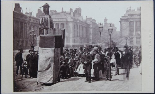 Carte de Visite size Photograph of a Punch and Judy Booth.