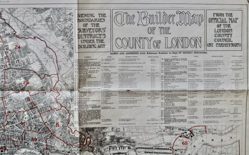 The Builder Map of the County of London; shewing the boundaries of the surveyors’ districts under the Building Act.