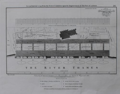 6 Large Plans of the Thames at London to accompany the second Report (1799) from the Select Committee upon the Improvement of the Port of London.
