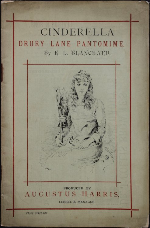 Book of Words of Cinderella, the Drury Lane Pantomime, 1833 - 4. Music by Oscar Barrett. With Illustrative Designs by Frederick Waddy.