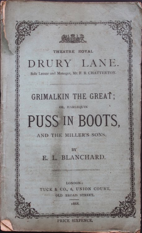 Grimalkin the Great; or, Harlequin Puss in Boots, and the Miller’s Sons. [Book of Words]