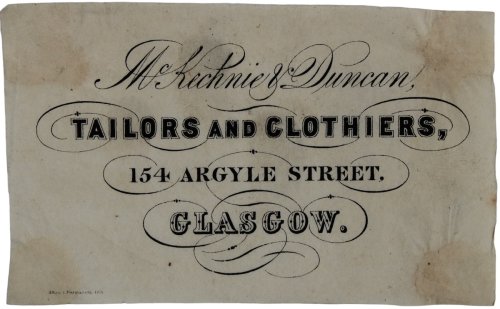 Tailors and Clothiers, 154 Argyle Street, Glasgow.