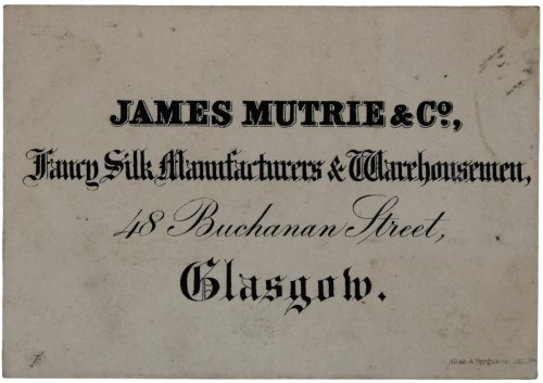 Image for Fancy Silk Manufacturers & Warehousemen. 48 Buchanan Street, Glasgow. Fancy Silk Manufacturers & Warehousemen. 48 Buchanan Street, Glasgow.