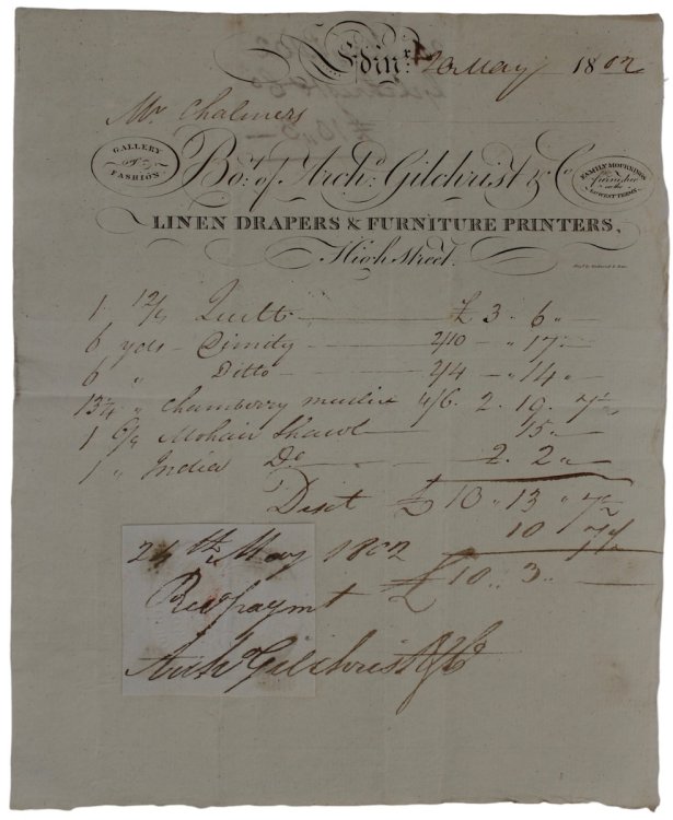 Image for Linen Draper & Furniture Printers. Gallery of Fashion. Family Mournings furnished on the Lowest Terms. Linen Draper & Furniture Printers. Gallery of Fashion. Family Mournings furnished on the Lowest Terms.