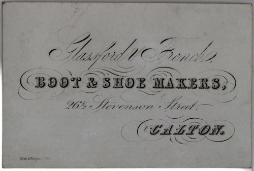 Image for Boot & Shoe Makers, 26½ Stevenson Street, Calton. Boot & Shoe Makers, 26½ Stevenson Street, Calton.