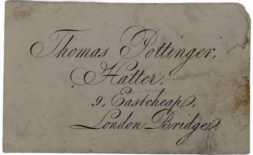 Image for Thomas Pottinger, Hatter. 9, Eastcheap, London Bridge. Thomas Pottinger, Hatter. 9, Eastcheap, London Bridge.